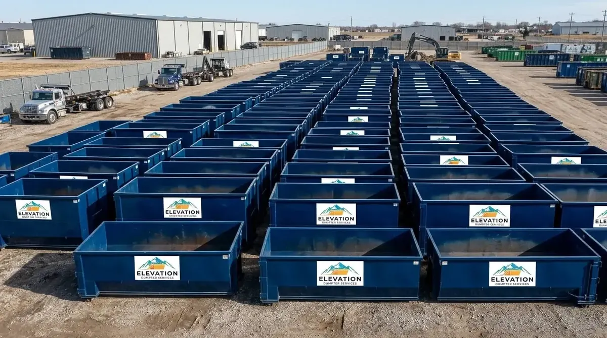 Elevation Dumpster Services roll-off containers ready to go out from Parker